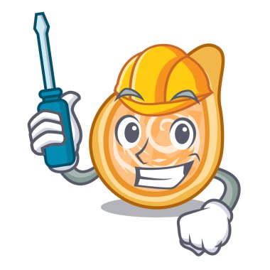 Otomotiv tavuk coxinha şeklinde bir çizgi film vektör çizim