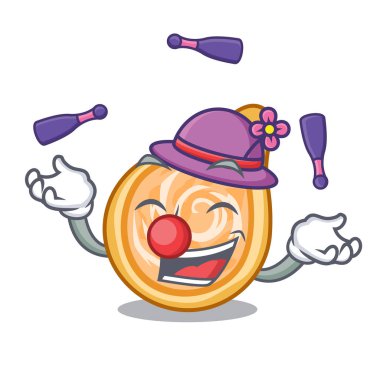 Tavuk coxinha şeklinde bir çizgi film vektör çizim hokkabazlık