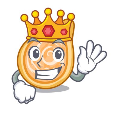 Kral tavuk coxinha şeklinde bir çizgi film vektör çizim