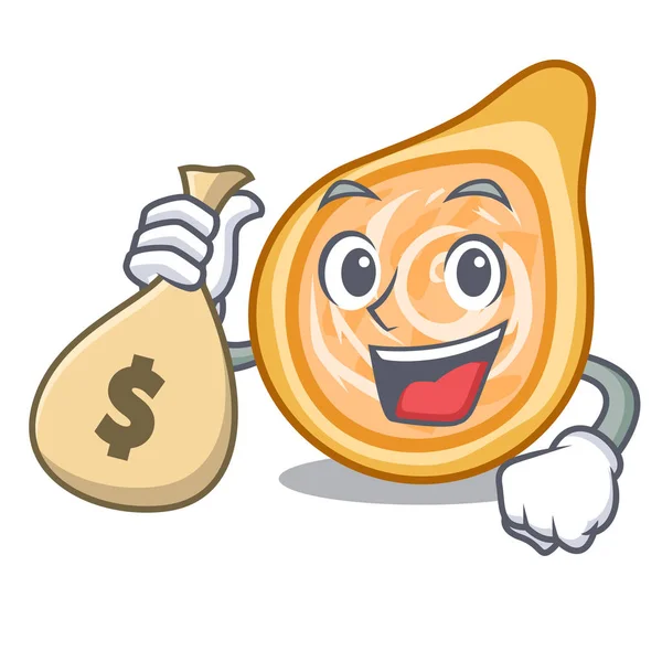 Money Bag Chicken Coxinhas Table Cartoon Vector Illustration — Stock Vector