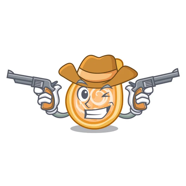 Cowboy Kyckling Coxinhas Tabell Tecknade Vektor Illustration — Stock vektor