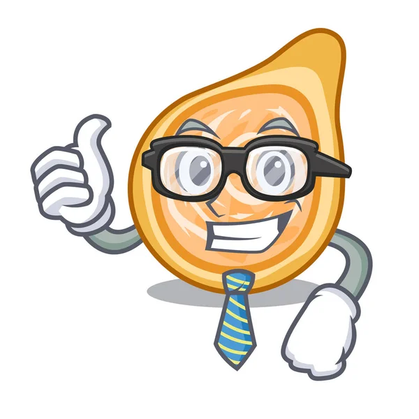 İşadamı aperatifler coxinha bir karakter plakaları vektör illustrartion üzerinde