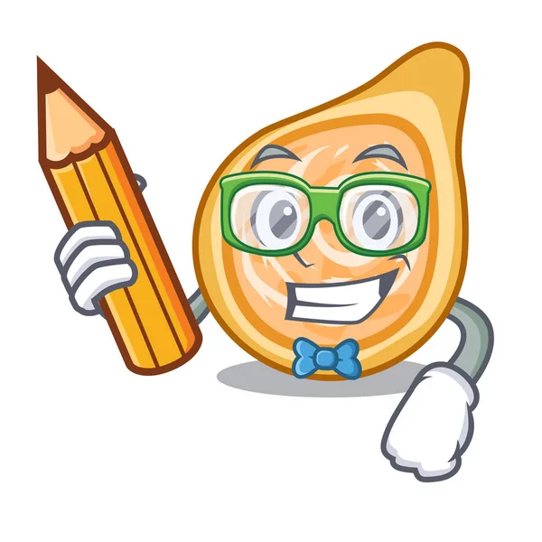 Öğrenci aperatifler coxinha bir karakter plakaları vektör illustrartion üzerinde