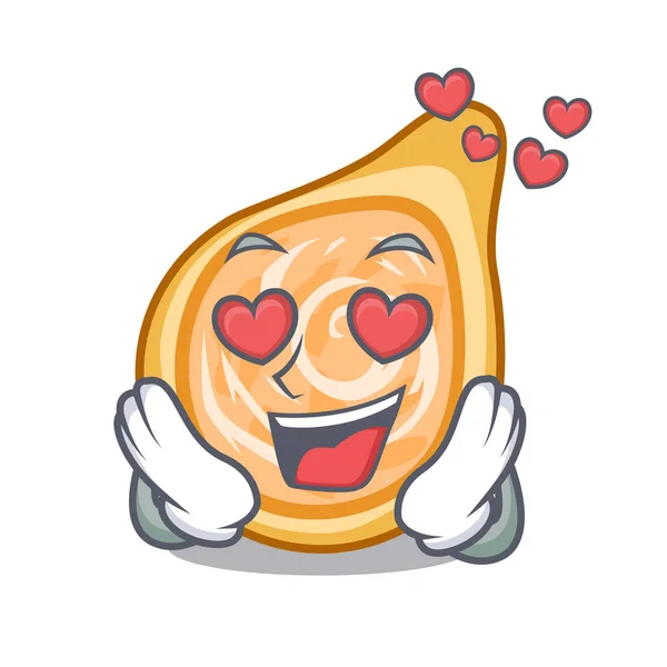 Bir maskot vektör illüstrasyon izole aşk tavuk coxinha