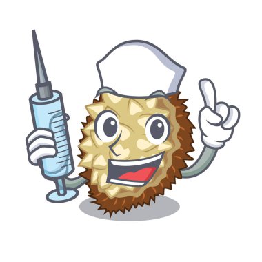 Hemşire marang meyve şeklinde bir çizgi film illüstrasyon vektör