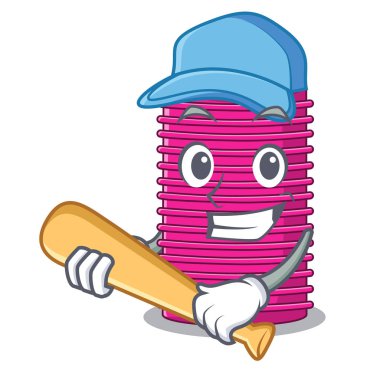 Beyzbol saç curlers bir maskot vektör illüstrasyon izole çalmaya