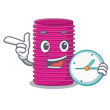 Saat curlers hairdress desen ile şekil karikatür vektör çizim