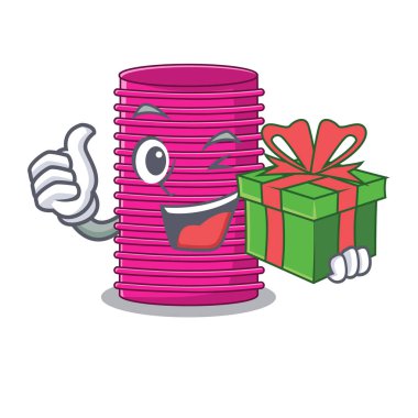 Hediye Saç Kıvırıcı ile karakter tablo vektör çizim üzerinde