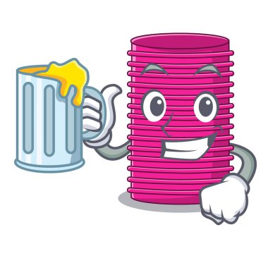 Suyu Saç Kıvırıcı ile karakter tablo vektör çizim üzerinde