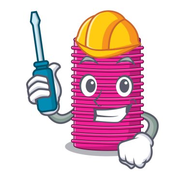 Otomotiv curlers saç şekli karikatür komik vektör çizim