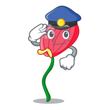 Polis pembe antoryum çiçek şekli çizgi film vektör illustratration