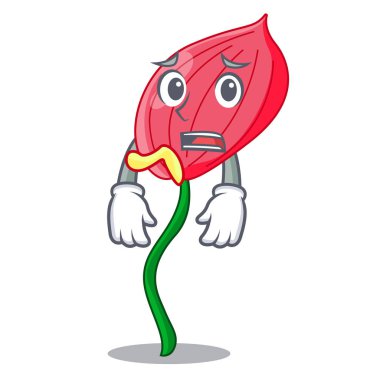 Korkarım antoryum çiçek karikatür Bahçe vektör çizim içinde pembe