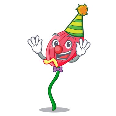 Palyaço pembe antoryum çiçek karakter komik vektör çizim