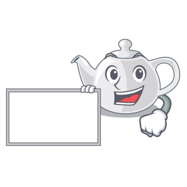 Bir desen çizgi film vektör çizim ile Yönetim Kurulu porselen çaydanlık