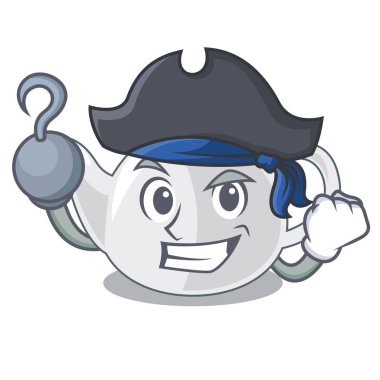 Korsan Porselen Demlik bir desen çizgi film vektör çizim ile