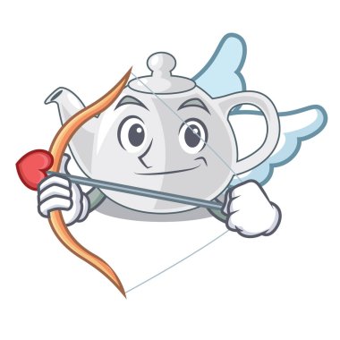 Aşk tanrısı Porselen Demlik bir desen çizgi film vektör çizim ile