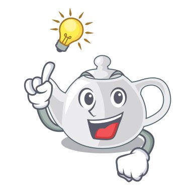 Bir fikir çaydanlık porselen bir şekil karikatür vektör çizim var