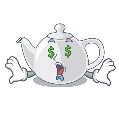 Para göz çaydanlık porseleni şekli çizgi film vektör çizim ile