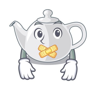 Sessiz çaydanlık porseleni şekli çizgi film vektör çizim ile