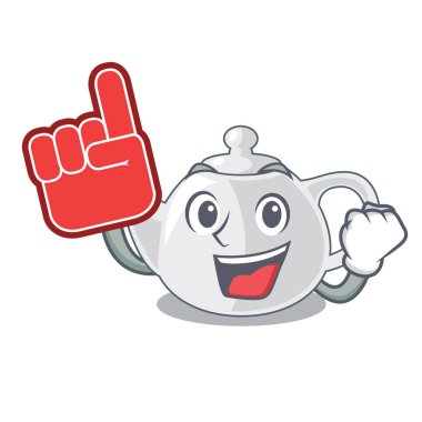 Köpük parmak çaydanlık porseleni şekli çizgi film vektör çizim ile