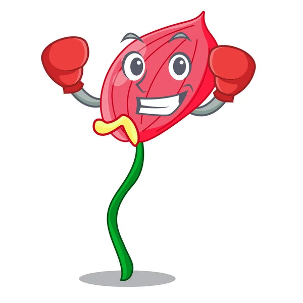 Tinju Merah Muda Bunga Anthurium Dalam Bentuk Gambar Vektor Kartun - Stok Vektor