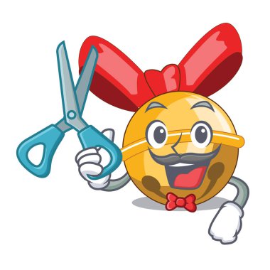 Kuaför jingle bells Noel maskotu izole illustratation vektör