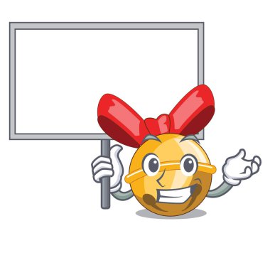 Yönetim Kurulu jingle bells Noel maskot vektör illustratation üzerinde izole getirmek