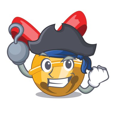 Korsan jingle bells Noel maskot vektör illustratation üzerinde izole.