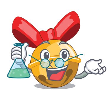 Çan topları karikatür vektör çizim Profesör Noel dekorasyon