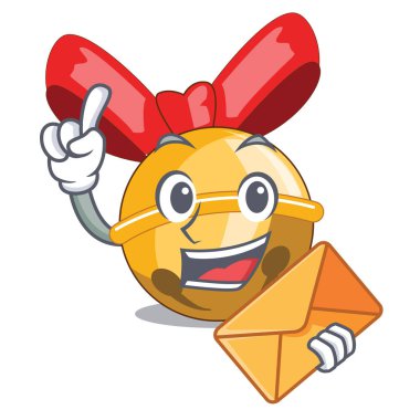 Zarf Noel dekorasyonu ile çan topları karikatür vektör çizim