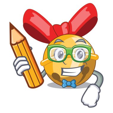 Çan topları karikatür vektör çizim öğrenci Noel dekorasyon