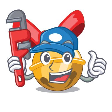 Tesisatçı Noel jinggel bell topları karikatür vektör çizim ile