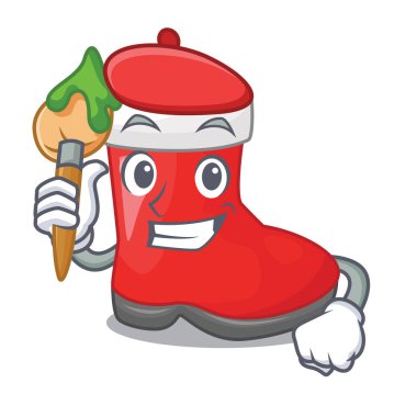 Sanatçı Noel Noel Baba şekli çizgi film vektör çizim ile çizme