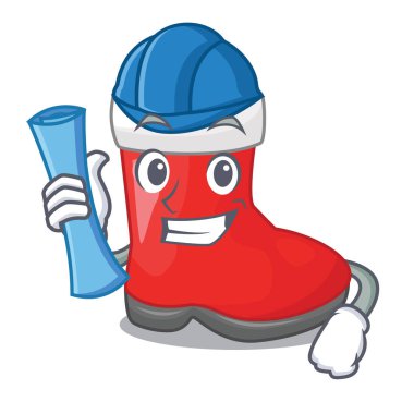 Mimar Noel Noel Baba çizme maskot vektör illüstrasyon izole