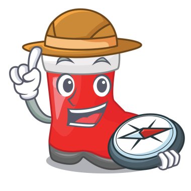 Explorer santa çizme karakteri raf vektör çizim üzerinde vardır