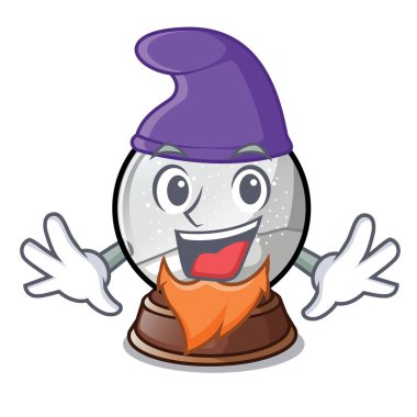 Elf kar küre chrismas maskot vektör illüstrasyon izole