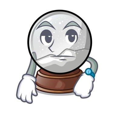 Şeklin çizgi film vektör çizim içinde bekleyen Noel kar küresi