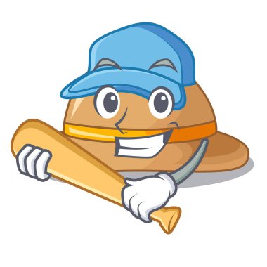 Beyzbol mantar şapka maskot vektör illüstrasyon izole çalmaya