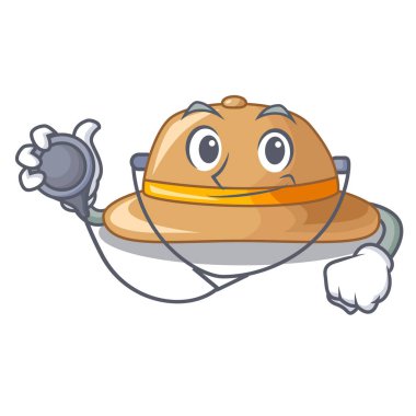 Maskot vektör illüstrasyon izole Doktor mantar şapka