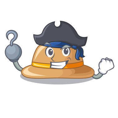 Maskot vektör illüstrasyon izole korsan mantar şapka
