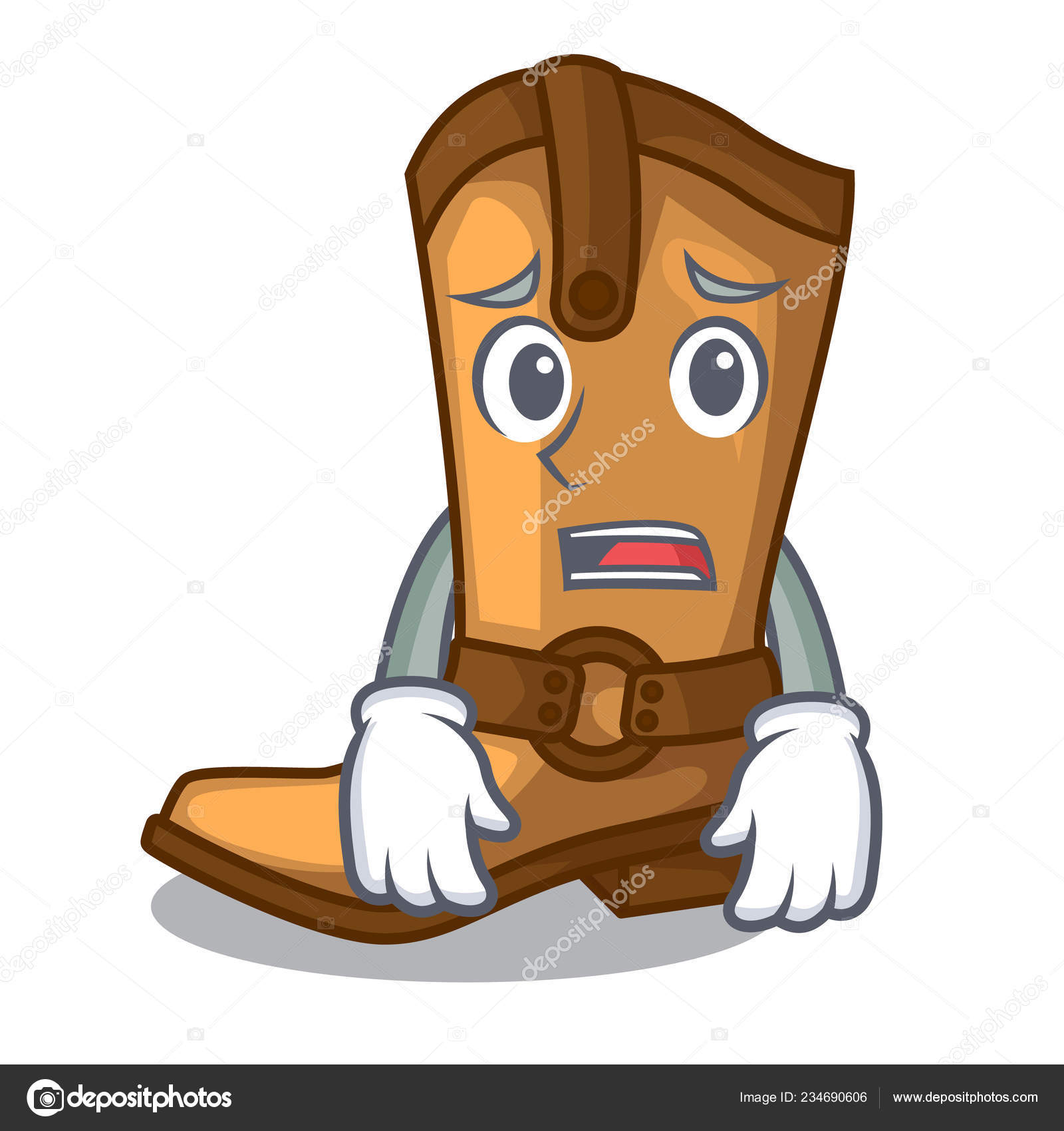 Bang Oude Cowboy Laarzen Vorm Karakter Vectorillustratie Stockvector C Kongvector 234690606