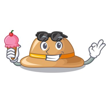 Şeklin çizgi film vektör çizim ile dondurma cork het