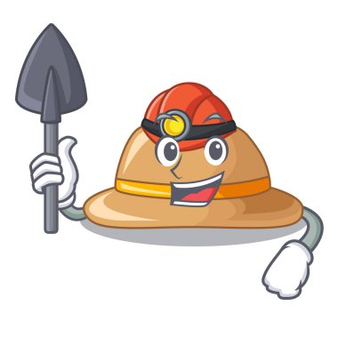 Tablo chacter vektör lllustration içinde bulunan madenci cork het