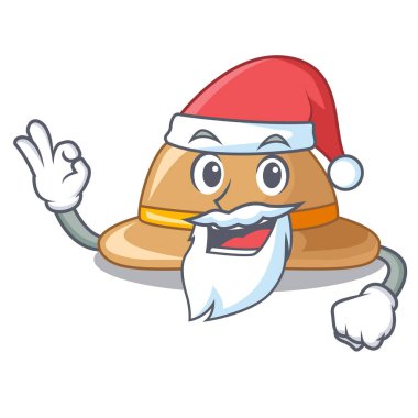 Santa mantar şapka bir karikatür tarzı vecto resimde