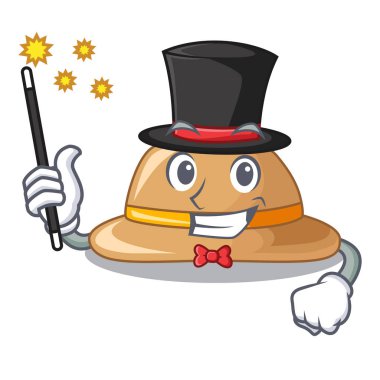 Sihirbaz mantar şapka bir karikatür tarzı vecto resimde