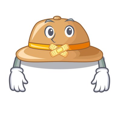 Sessiz mantar şapka bir karikatür tarzı vecto resimde