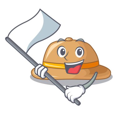 Bir karikatür tarzı vecto resimde bayrak cork şapkalı