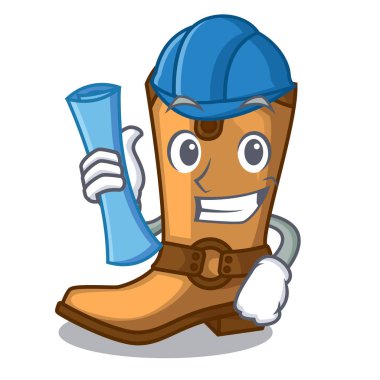 Kovboy çizmeleri maskot vektör illüstrasyon izole mimar