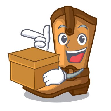 Maskot vektör illüstrasyon izole kutusuyla kovboy botları