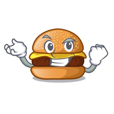 Karakter tablo vektör çizim başarılı peynir lezzetli burger